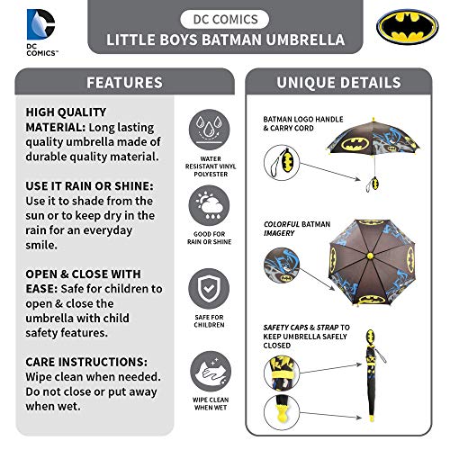 DC-Comics-Little-Boys-Batman-or-Superman-Slicker-and-Umbrella-Rainwear-Set