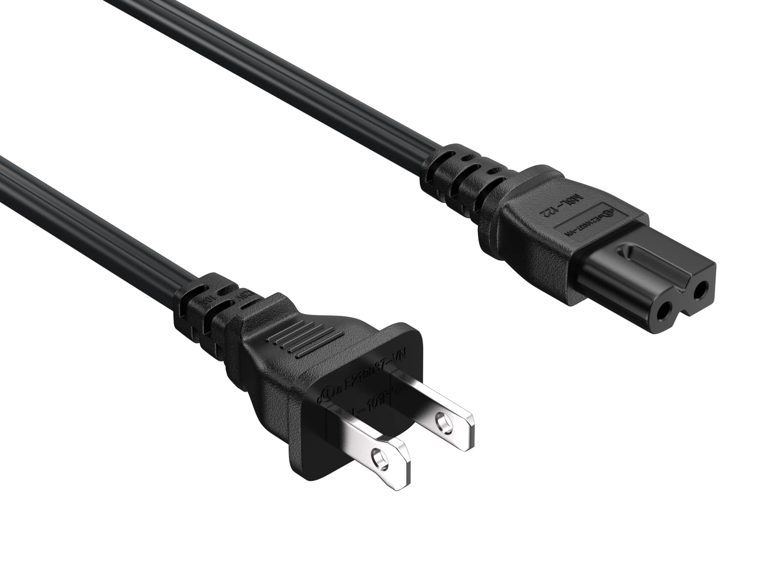 15ft Notebook Power Cord | 18 AWG Polarized Cable Leader IEC C7 to NEMA 1-15P for Laptops & Devices