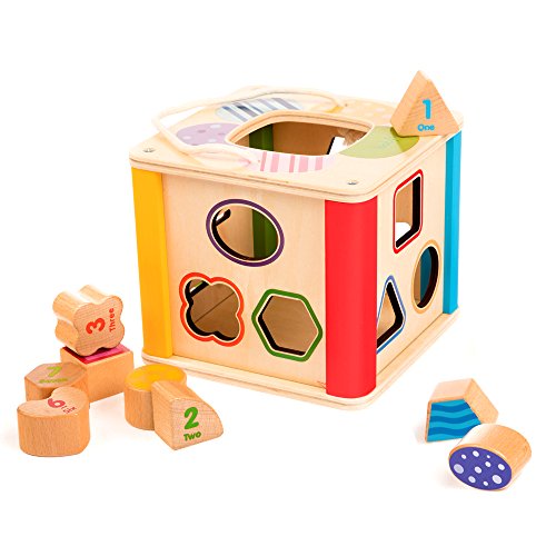 rolimate 7x7x7 inch Colorful Preschool Early Development Wooden Educational Game Toy Gift Box - Activity Centers - Best Birthday Pre-Kindergarten Gift Toy for Age 18 Month and Up Kids Toddlers Baby - Thumbnail 7
