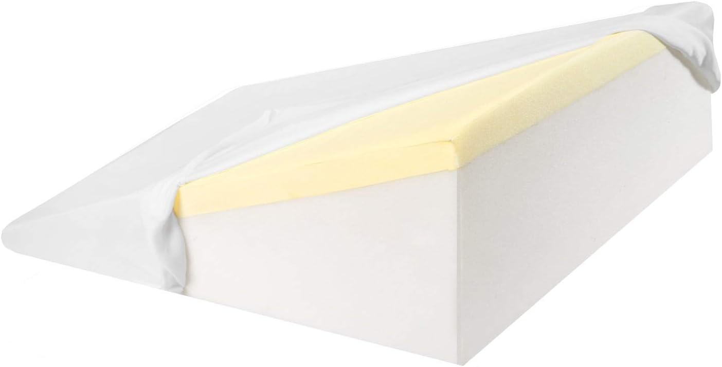 SUPPORT PLUS Bed Wedge Pillow - Premium Hybrid Memory Foam Triangle Cushion to Elevate Upper Body - Recommended for Acid Reflux, Snoring and GERD - Washable Removable Cover 8" High, 17" Wide: Home & Kitchen