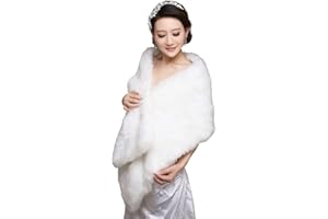 FAKEFACE Women Winter Classic Faux Fur Capelets Shawls Soft Wedding Bridal Shoulder Cape Wraps Tippet Stoles