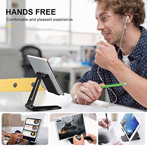 Humixx Tablet Stand, Dual Adjustable Phone Stand [Sturdy No-Slip/Shaking] Foldable Holder Dock Compatible with iPad Pro 12.9 Mini Air Samsung Galaxy Kindle Fire Nintendo Switch Pad 4-13 Inch Tablets - Thumbnail 7
