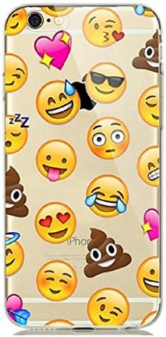 Aves Designs Clear Funny Face Emoji Snap On Rubber Silicone Cell Phone Case Fits iPhone 6