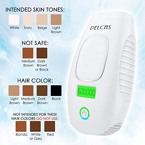 IPL Hair Removal System PELCAS 600,000 Flashes Light Hair Removal Device Permanent Professional Full Body Hair Removal Epilator 2 in 1 Functions Strengthen Version for Home Use
