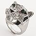 EVER FAITH® Teardrop Leopard Clear Austrian Crystal Ring Silver-Tone