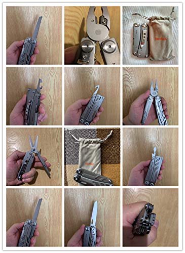 Multitool with Mini Tools,16-in-1 Multi-Purpose Pocket Multi Function Pliers Durable Stainless Steel Multi Tools for Outdoor Survival, Camping, Fishing, Hiking,Hunting Backpacking