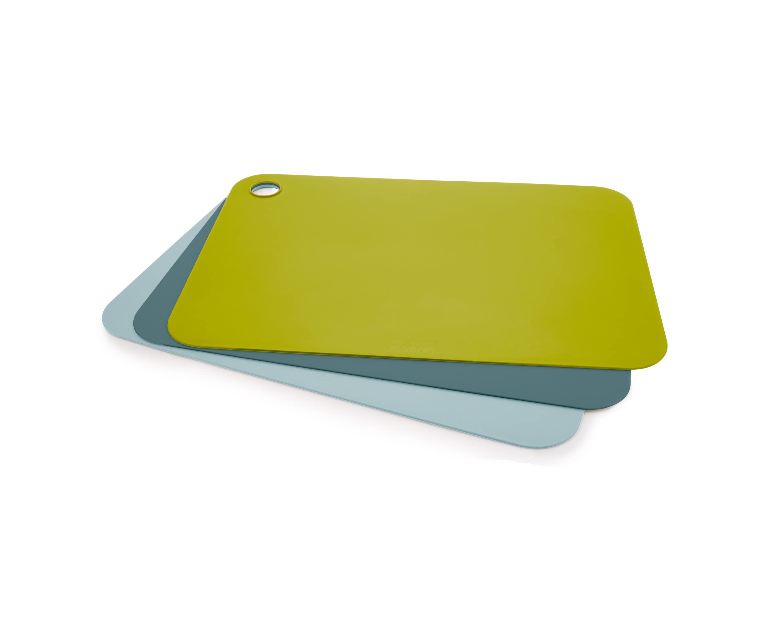 Joseph Joseph Duo Set of 3 Double-Sided Colour Coded Chopping Board Mat Set, Flexible, Easy to Store, Dishwasher-Safe - Opal