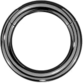 Pierced Owl 12GA-00GA Large Gauge F136 Implant Grade Titanium 12mm Diameter Hinged Segment Clicker Ring