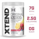 XTEND Original BCAA Powder Knockout Fruit Punch, Sugar Free Post Workout Muscle Recovery Drink with Amino Acids, 7g BCAAs for Men & Women, 30 Servings, 14.3 Oz