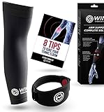 1 Tennis Elbow Brace & 1 Copper Infused Compression Elbow Sleeve - Pain Relief for Tennis & Golfer's Elbow - Best Forearm Brace with Gel Pad & Elbow Support - Large