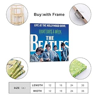 XYDQ Poster décoratif sur toile The Beatles Live at The Hollywood Bowl pour salon, chambre à coucher 50 x 50 cm - Les Beatles, Paul McCartney, John Lennon, RIngo Starr, George Harrison XYDQ Poster décoratif sur toile The Beatles Live at The Hollywood Bowl pour salon, chambre à coucher 50 x 50 cm – Image 2