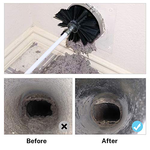 Oak Leaf Dryer Vent Cleaner Kit 12 Feet, Flexible 9 Rods Dry Duct Cleaning Kit Chimney Sweep Brush with Brush Head and Dryer Lint Brush, Extend up to 12 Feet, Use with or Without a Power Drill