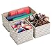 InterDesign Chevron, Set of 3 Soft Bins for Underwear, Socks, Kids Clothes or Accessories, Taupe/Natural Aldo Fabric Dresser Drawer and Closet Storage Organizer, 3 Compartments