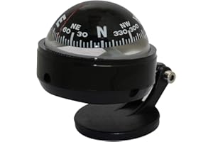 Wakauto Adjustable Dash Mount Compass Navigation Direction Pointing Guide Ball with Magnetic Declination Adjustment for Marine Boat Truck Auto Car (Pattern 2)