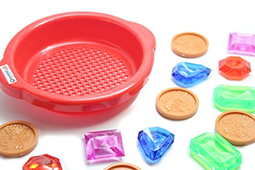 Digging (and Diving) for Pirate Coins and Jewels - Buried Treasure Themed Sand Toy - Pool Dive Toy, Beach Toy, Sandbox Toy, Sensory Bin