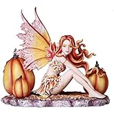 Pacific Giftware Autumn Pumpkin Fairy Fall Decorative Statue by Artist Amy Brown Fairy Figurine Tabletop Decorative Accent