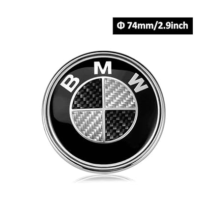 Amazon.com: BMW Emblems Hood and Trunk, Black Carbon Fiber BMW