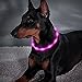 BSEEN Light Up Dog Collar, Silicone LED Pet Collar Rechargeable Glowing Puppy Necklace Safety Dog Lights for Night Walking (Pink)