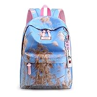 BOLUBILUY Bookbags for Teens,plant Print Laptop Backpack School Bags Travel Daypack Handbag Bag College colourful Bookbag,Blue
