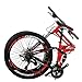 Eurobike 26″ Full Suspension Mountain Bike 21 Speed Folding Bicycle Men or Women MTB (Red)thumb 1