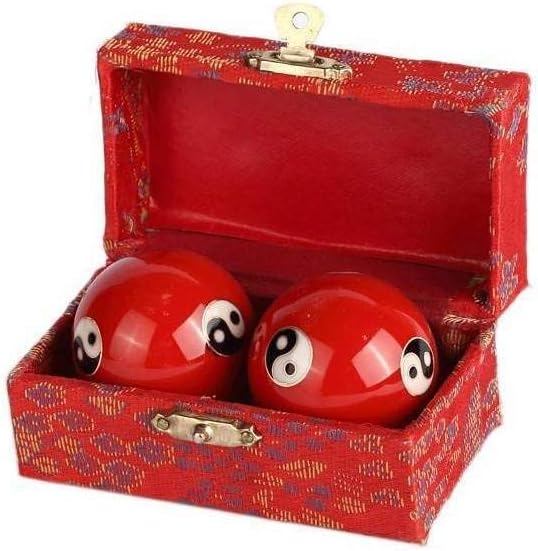 lachineuse, Set of Qi Gong Yin Yang Balls, Chinese Anti-Stress Enamel Balls φ 40 mm, Health Balls, Zen Relaxation Gift Box