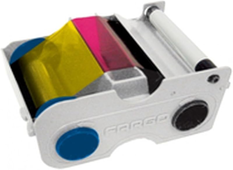 Nekid Cow Fargo DTC1000 YMCKO Ribbon Cartridge w/Cleaning Roller -