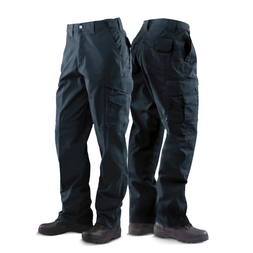 Tru-Spec 24-7 Pantalones tácticos originales para hombre - Pantalones de trabajo tipo cargo duraderos y resistentes al agua con aberturas ocultas para transporte y rodilleras, azul marino - 38W x 37L