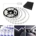 QIWOO Battery Powered LED Strip Lights, Cool White USB LED Light Strip Kit with 6.6FT(2M),SMD5050,Super Bright LED Tape Light