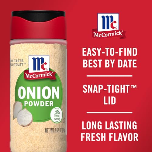 MCCORMICK ONION POWDER, NON GMO, MADE WITH FRESH, WHOLE, ONIONS, FOR BRINGING CONSISTENT ONION FLAVOR TO MEALS & RECIPES, 2.62 OZ