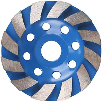 PROMMON 4inch (100mm) Concrete Turbo Diamond Grinding Cup Wheel for Angle Grinder Wet Polisher 12 Segs Heavy Duty (Blue 12segs B)