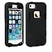 iPhone 5S Case, Elegant Choise Shock Absorbing Case, Rubber Combo Hybrid Impact Silicone Armor Hard Case Cover for Apple iPhone 5S (Black)
