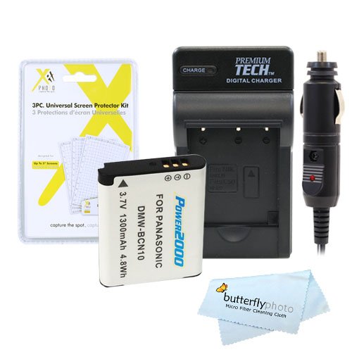 Battery and Charger Kit for Panasonic Lumix DMC-LF1 Digital Camera Includes Extended Replacement (1300Mah) DMW-BCN10 Battery + Ac Rapid Travel Charger + Microfiber Cloth + More