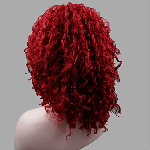 ATOZWIG Cut Hair Style Synthetic Burgundy Red Curly Wig Afro Kinky Curly Wigs For Black Women Perruque Cosplay Wig - Image 4