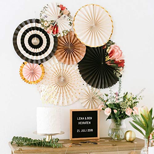 Algopix Similar Product 4 - Johouse 12PCS Paper Fans Round Shaped