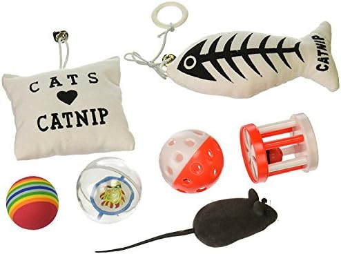 Cat Toys 7 Pack Toys Balls Mouse Pet Catnip Toys Colorful Kitten Fun Toys