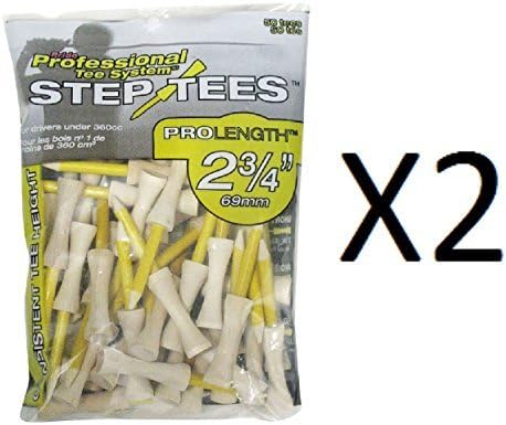 Pride Step Down Professional 2 3/4" Two-Piece Step Golf Tees 50 Count (2-Pack)