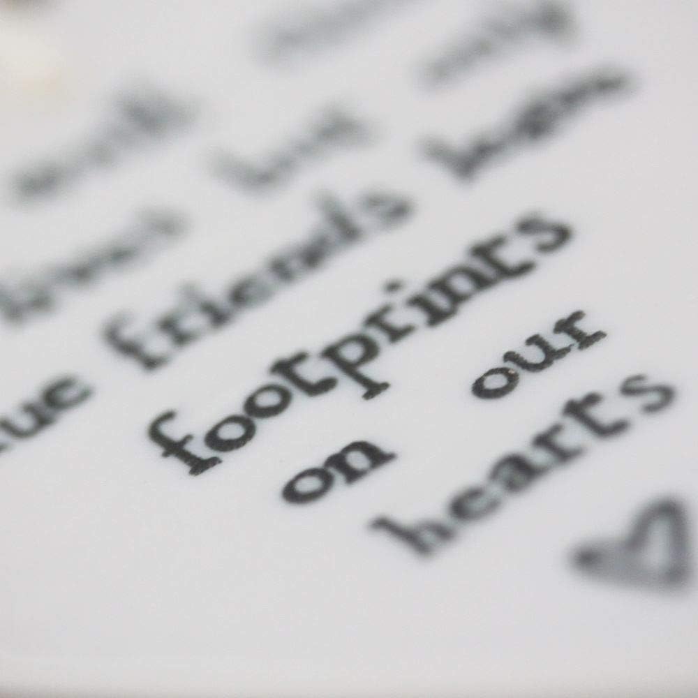 Porcelain Friendship Hanging Heart - People walk, White, 9 x 8.5cm - Image 3