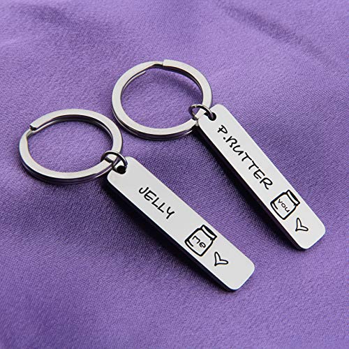 MAOFAED Matching Set Couples Keychains Peanut Butter and Jelly Keychain Boyfriend Gift Girlfriend Gift Gift BFF Gift Going Away Gift (Peanut Butter and Jelly Keychain) - Thumbnail 5