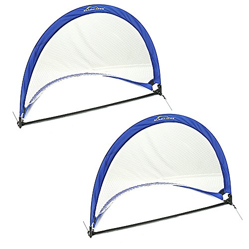 Summates Pop Up Soccer Goal,Two Goals in One Carry Bag (Blue, 72 x 40 x 40inches) - Thumbnail 4