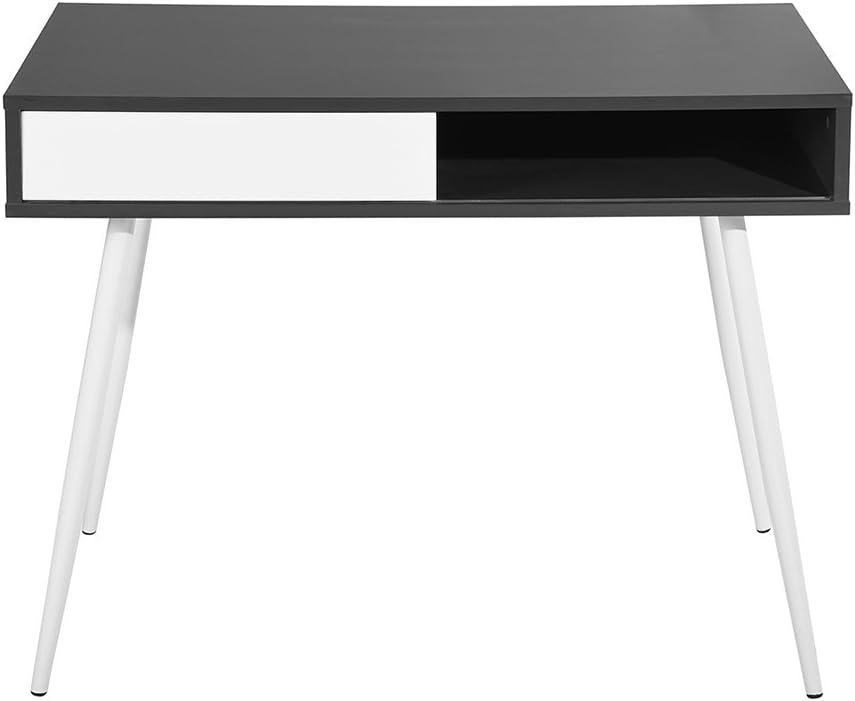 EGGREE Modern Computer Desk Simple Home Office Desk with Drawer, 100 x 58 x 77 cm, Black