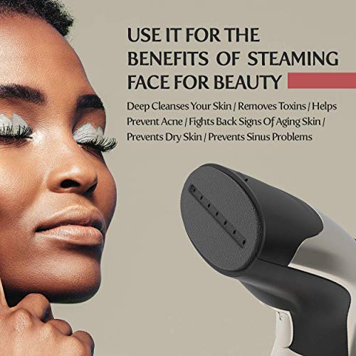 Steamer for Clothes [Luxury Edition] Powerful Dry Steam. Multi-Task: Fabric Wrinkle Remover- Clean- Refresh. Handheld Clothing Accessory. for All Kind of Garments. Home/Travel [MS208 Gold] - 220V - Thumbnail 7