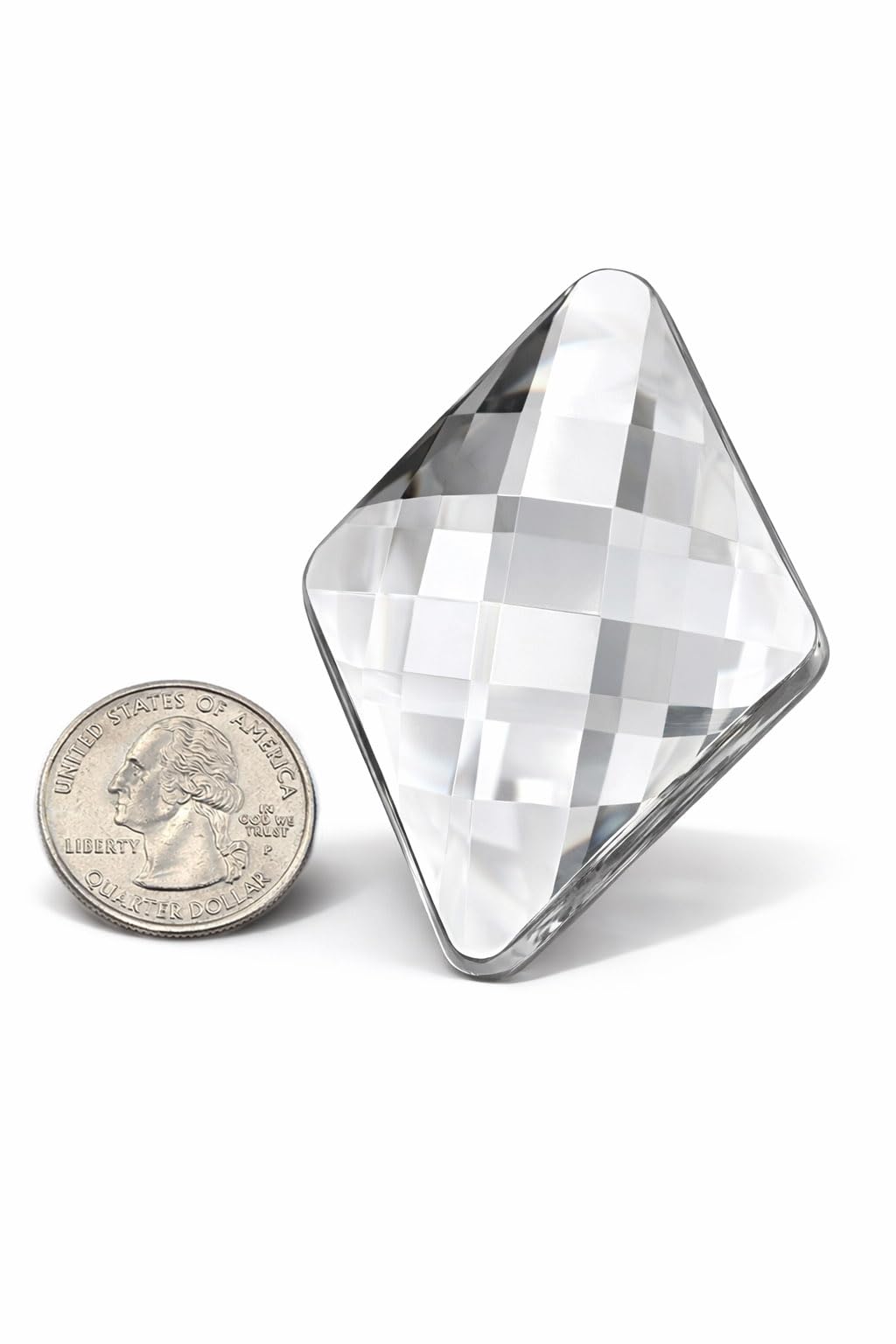 Allstarco 67x48mm Flat Back Extra Large Diamond Cosplay Gems Acrylic Big Rhinestones Plastic Jewels For Crafts Embelishments - 2 Pieces (Crystal Clear H102) โ image 1