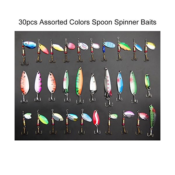 Shaddock-Fishing–30-Pack-Assorted-Colorful-Feather-Meatl-Casting-Fishing-Spinner-Baits-Spoon-Fishing-Lures-Fish-Hooks-Tackle-for-Northern-Pike-Salmon-Walleye-and-Largemouth-Bass