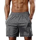 Gash Hao Athletic Gym Shorts Mens Workout Running Bodybuilding Training Short, Gray, Large