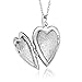 Gem Stone King Locket Pendant Necklace Charm 1.5inches Engraved Flowers Heart Shape + 28 Inch Chain