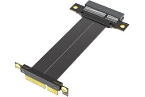 KAGAUOAS PCIe 4.0 x1 x4 Riser Cable, 10CM, PCI-Express 4X 1X 90 Degrees Male to Female Extension Cable, Compatible with Deskt