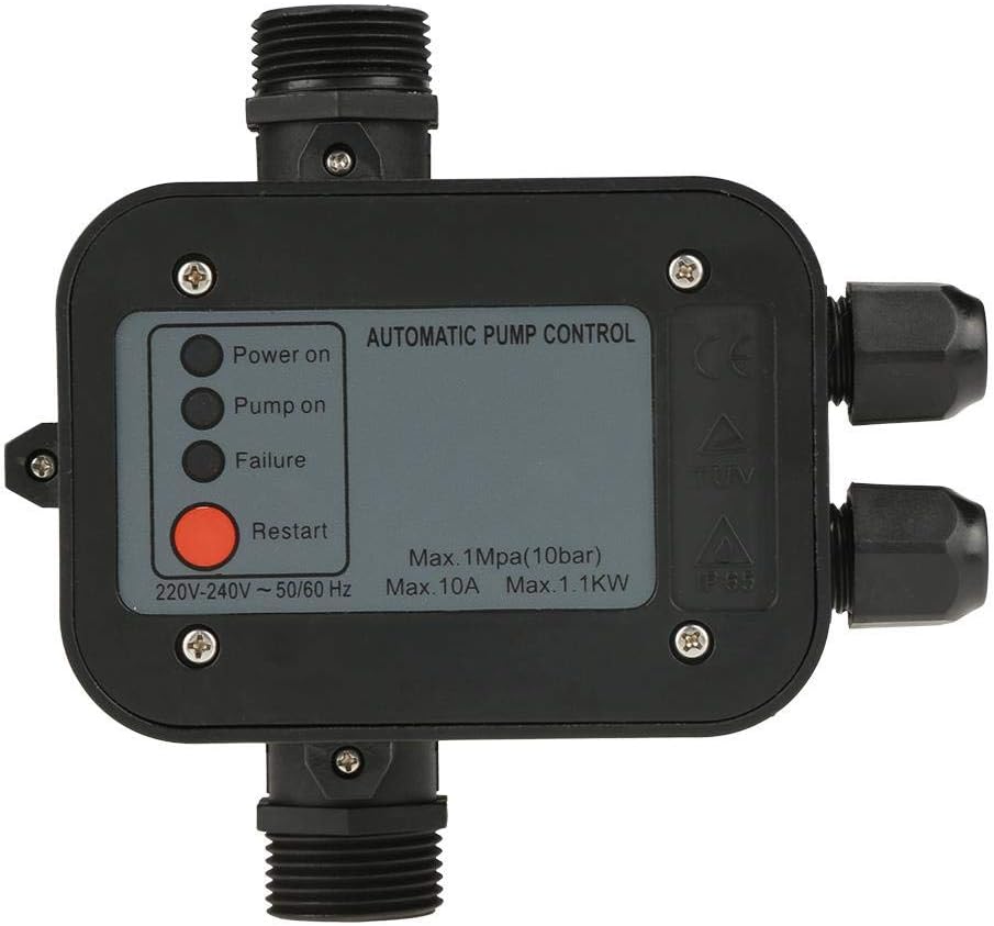 koulate Water Pump Pressure Switch, 220V Black Self-priming Water Pump Pressure Switch Automatic Pressure Controller for Self-Priming Pump, Jet Pump Ect