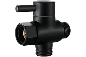 Nasml Solid Brass 3-way G1/2 Shower Diverter Shower Head Diverter Valve 20mm Diameter 3-Way Universal Shower System Replacement PartShower Arm Diverter Valve for Hand Held Showerhead (Black)