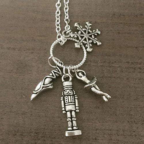 Nutcracker Charm Necklace, Ballet Recital Gift, Silver