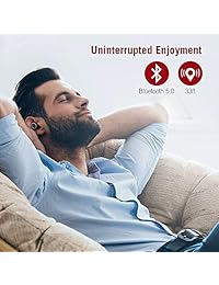 Verdaderos auriculares inalámbricos, TaoTronics Auriculares con Bluetooth 5.0 IPX7 Micrófono incorporado a prueba de agua con estuche de carga de 3350mAh para 1 semana de tiempo de reproducción extendido (renovado)